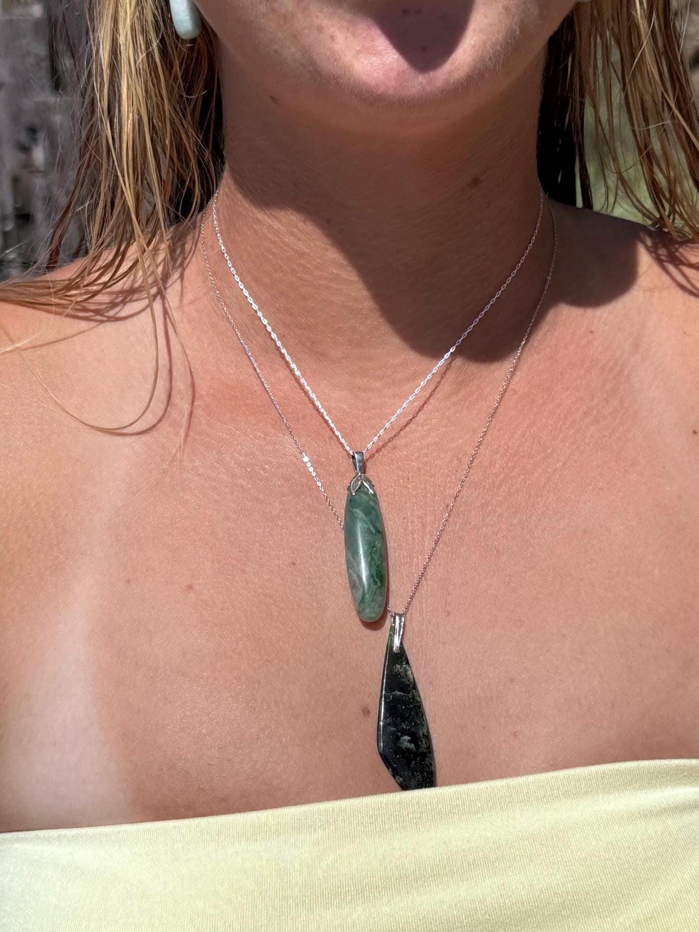 African Green Jade Pendant Necklace