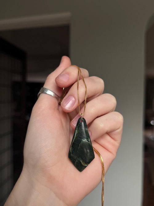 African Green Jade Pendant Necklace