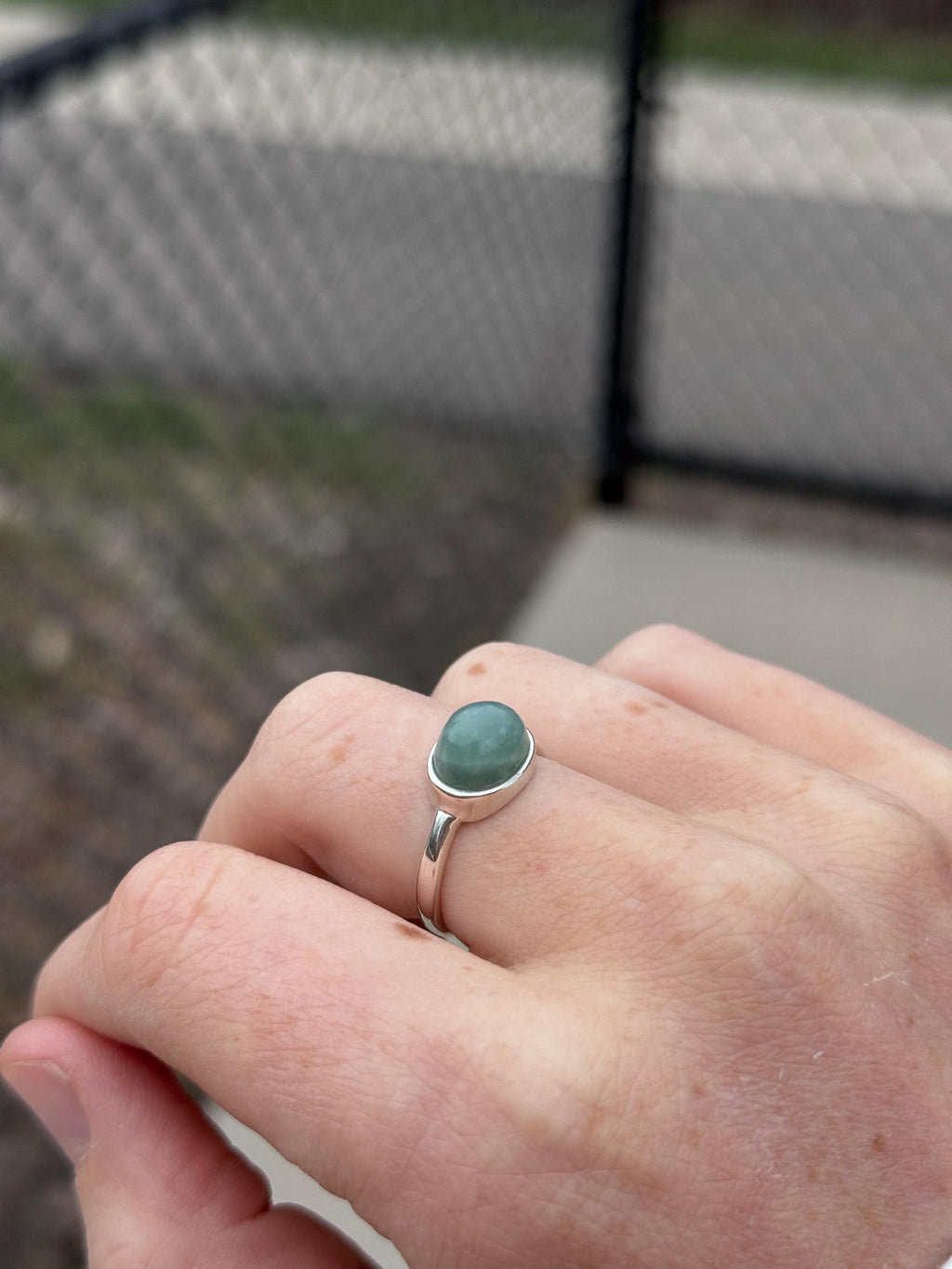 Guatemalan Blue Jade Ring