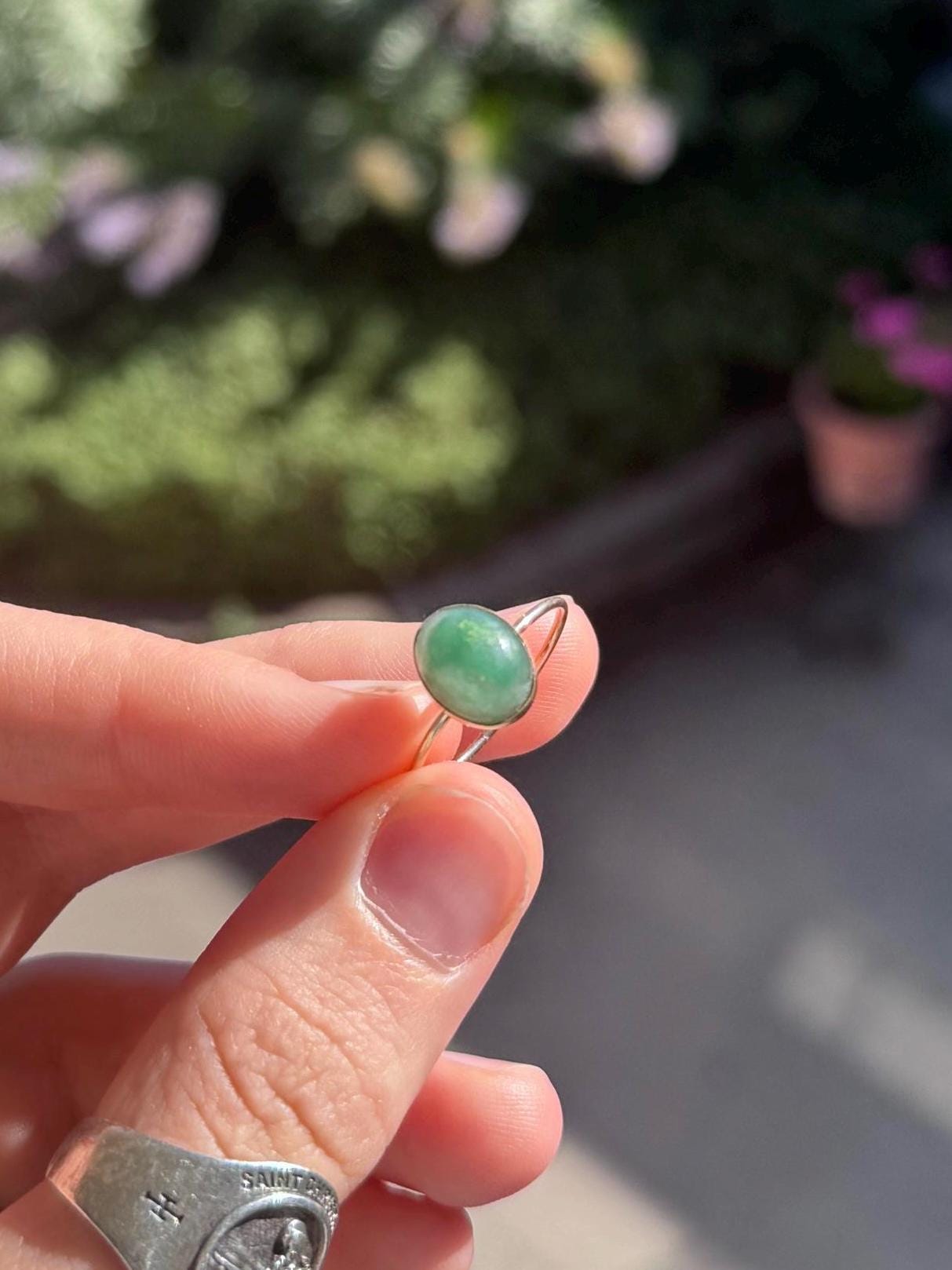 African Green Jade Ring