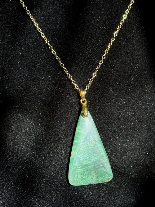African Green Jade Pendant Necklace