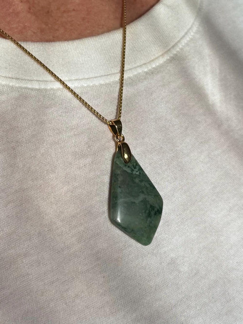 African Green Jade Pendant Necklace